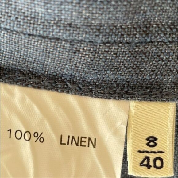 Aquascutum Blue Marled 💯% Linen Blazer Jacket Size 8 - Picture 2 of 4